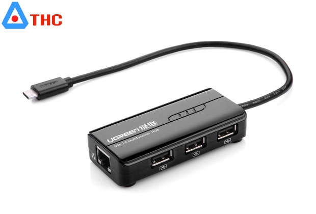 Bộ chuyển USB Type-C sang 3 cổng USB 2.0 + LAN Ugreen